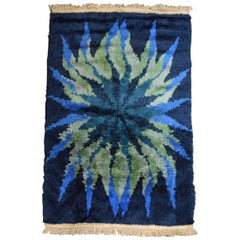 Vintage Midcentury Scandinavian Modern Rya Rug