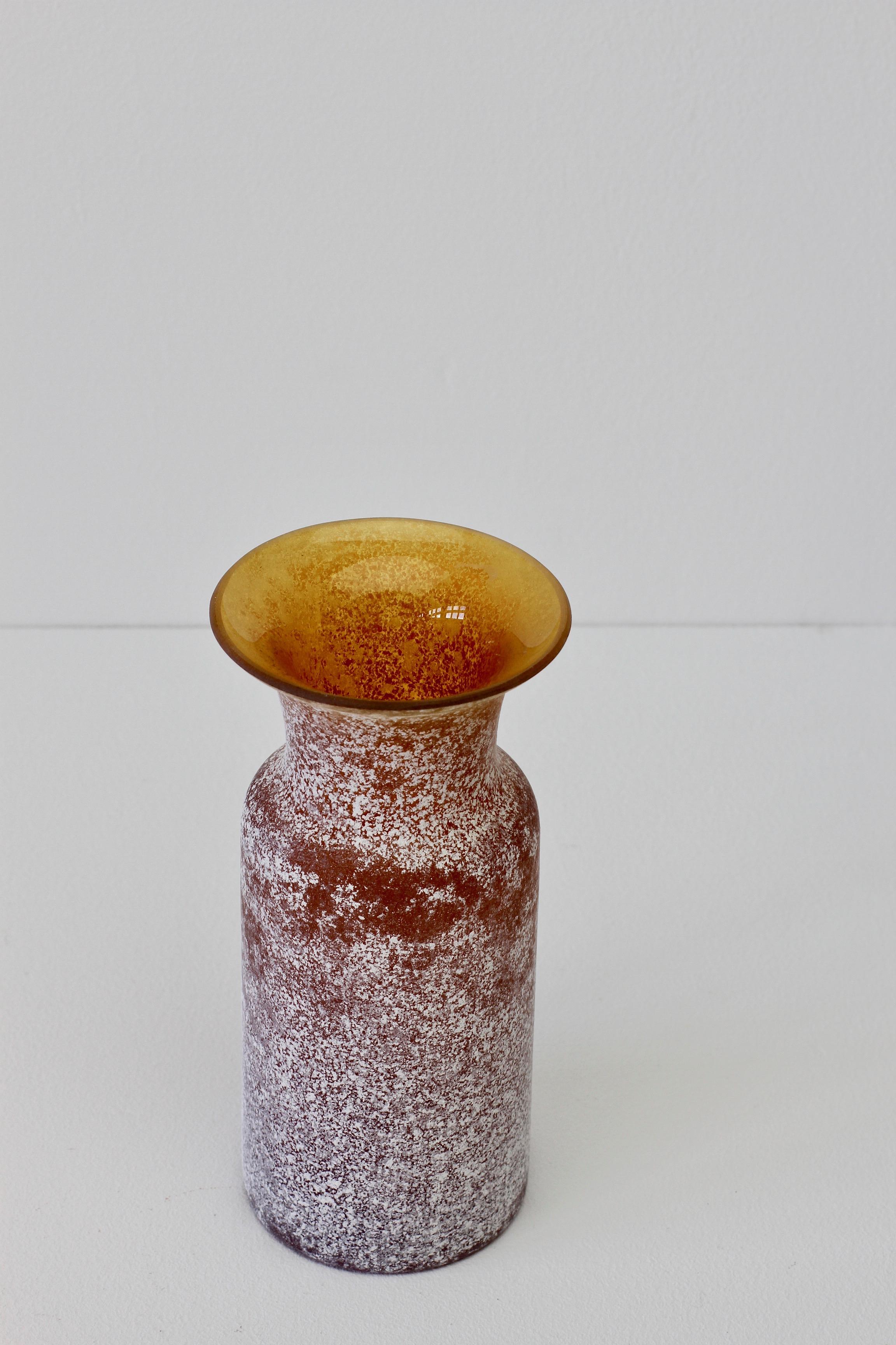 Vintage Seguso Vetri d'Arte Brown 'a Scavo' Murano Glass Vase 2