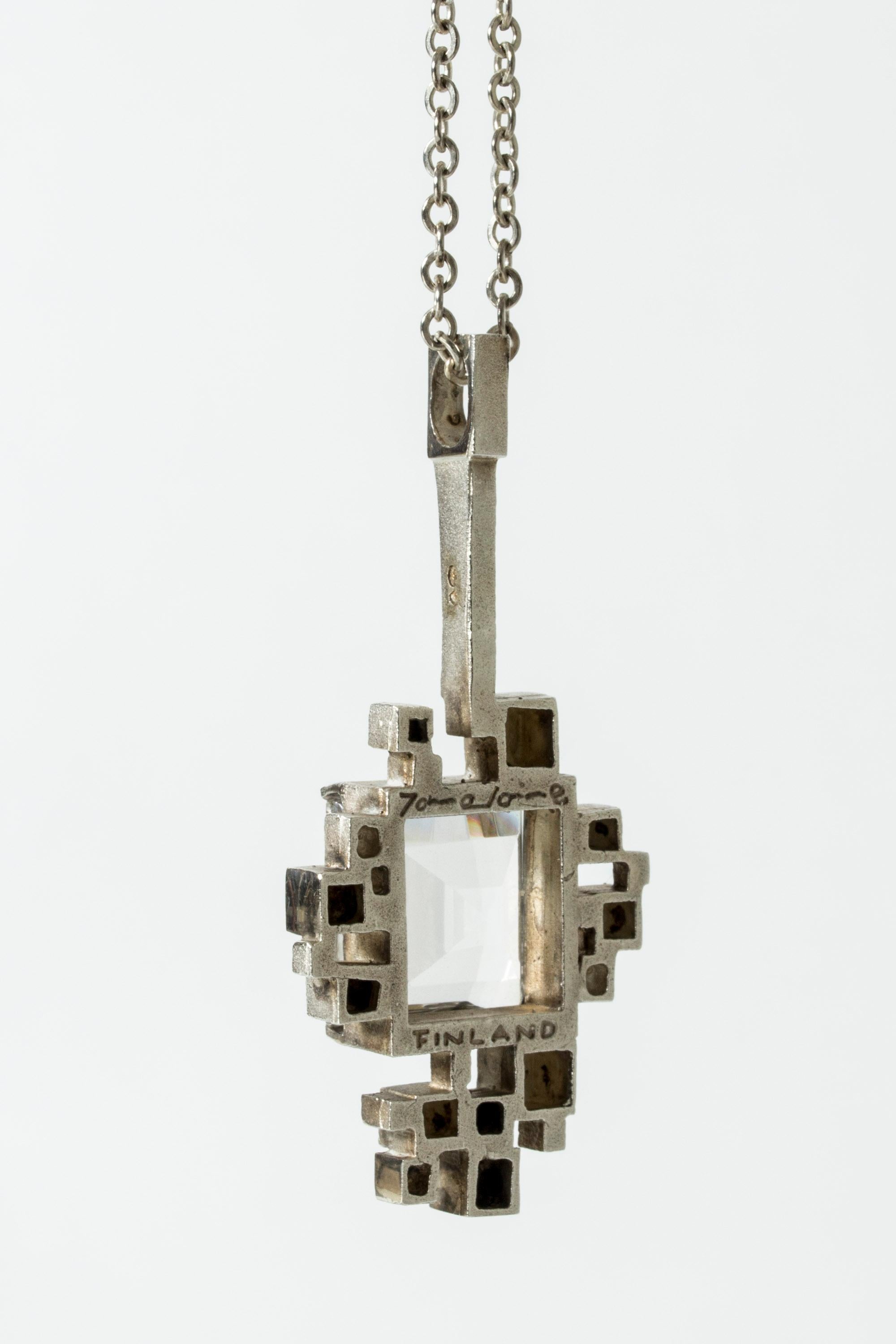 Vintage-Anhänger aus Silber und Bergkristall aus der Mitte des Jahrhunderts, Jorma Laine, 1975 (Modernistisch)