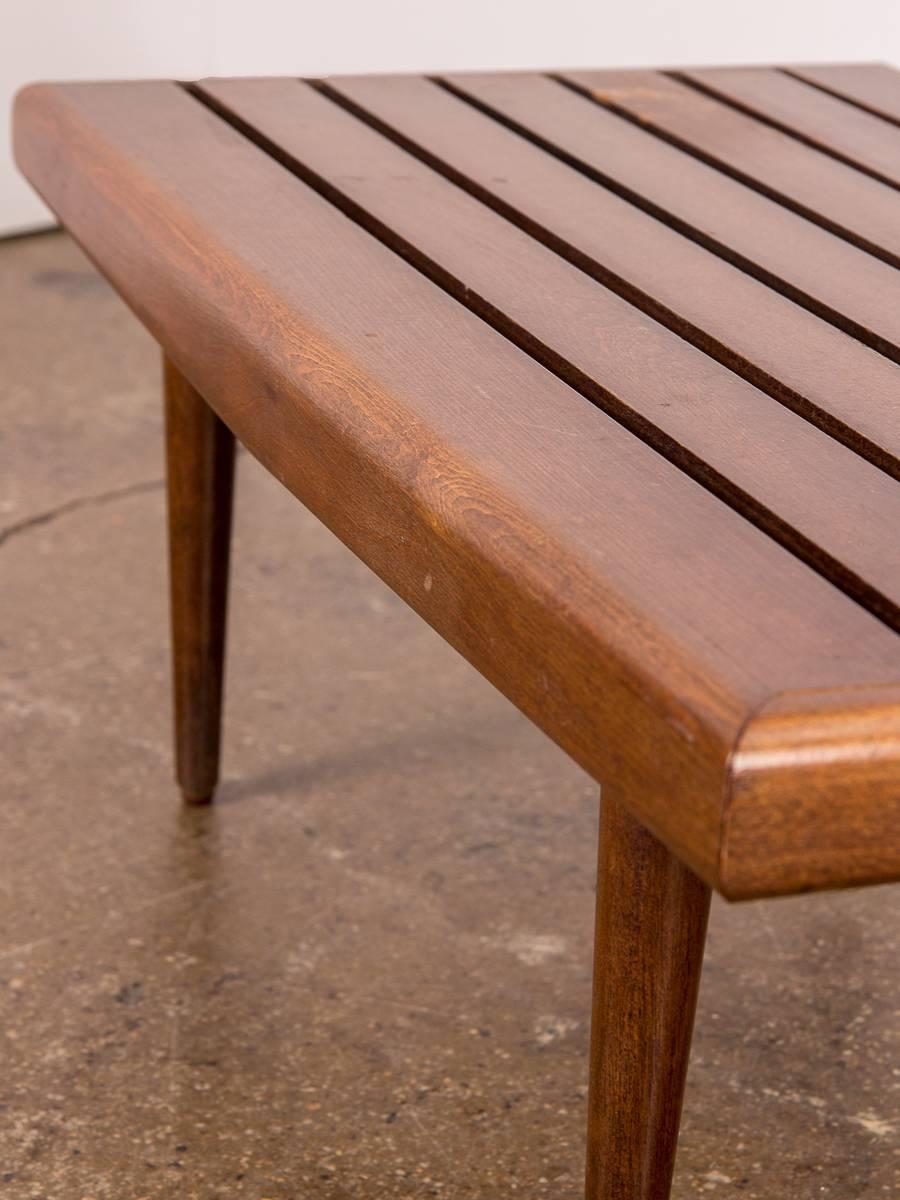 Mid-20th Century Vintage Midcentury Small Slat Bench