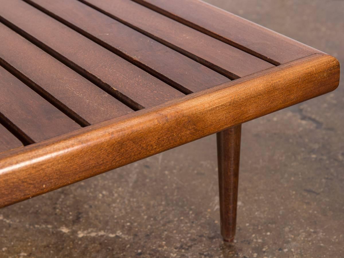 Vintage Midcentury Small Slat Bench 2
