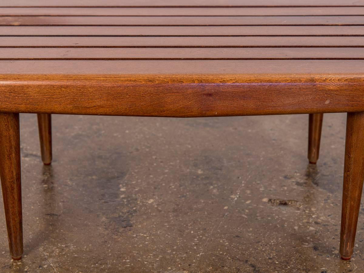 Vintage Midcentury Small Slat Bench 3