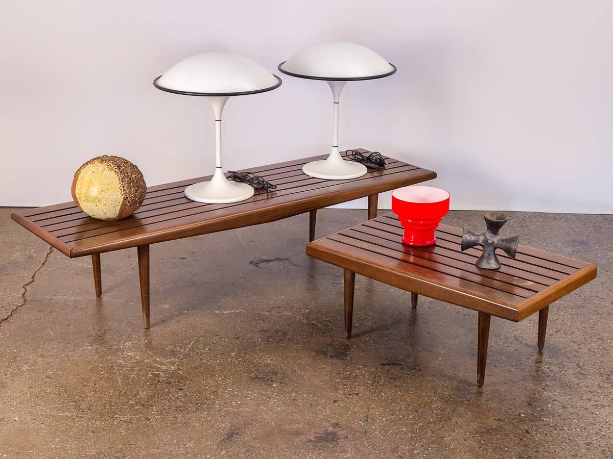Vintage Midcentury Small Slat Bench 4