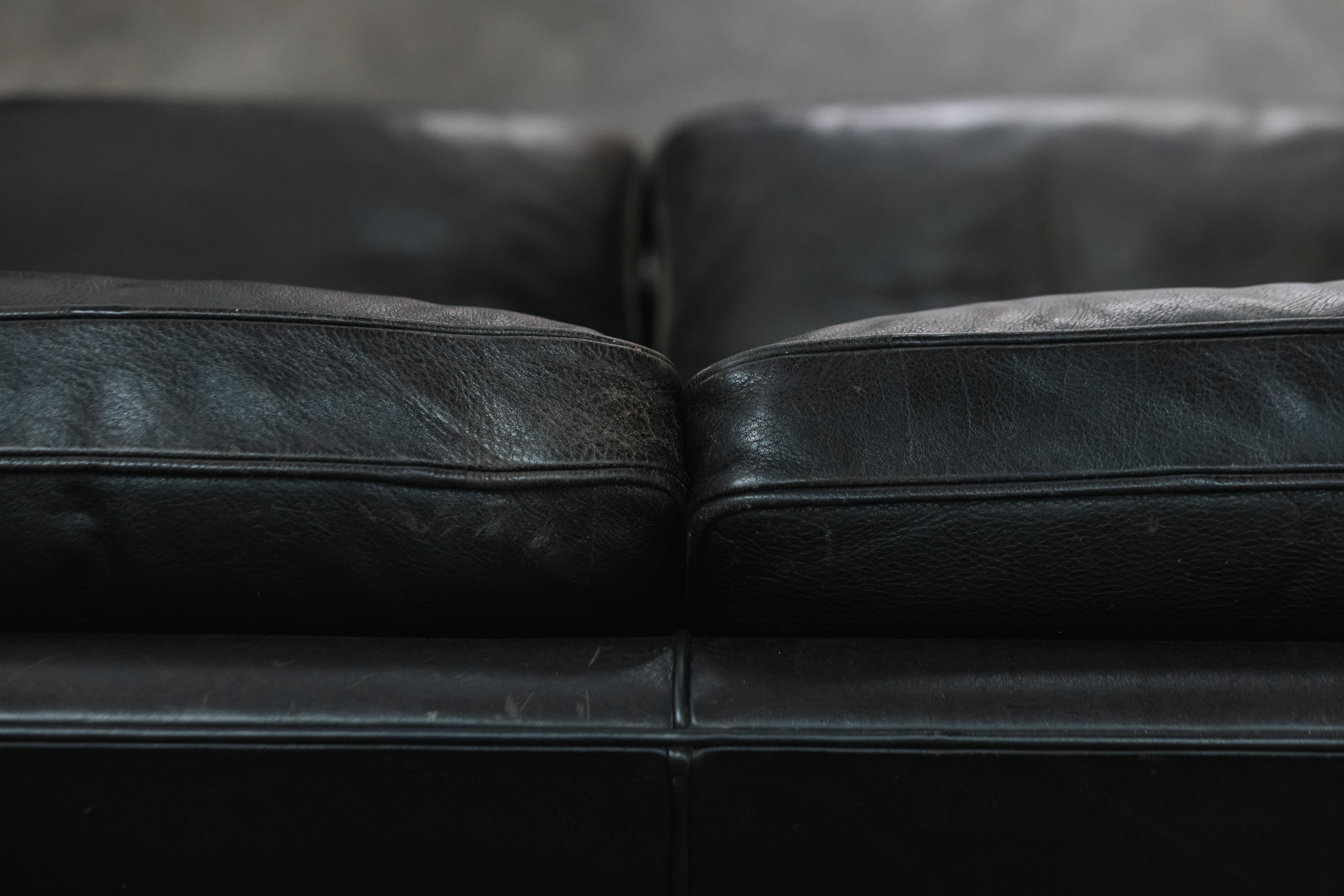 Leather Vintage Midcentury Sofa Designed by Børge Mogensen, Model 2213, Denmark, 1970s