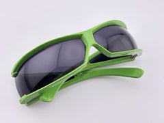 Vintage Midcentury Solflex Green Mask Wrap Around Frame Italy Made Sunglasses