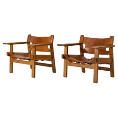 Vintage Midcentury "Spanish Chairs" by Børge Mogensen, Denmark, 1960s