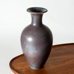 Jarrón de suelo vintage de gres de mediados de siglo, Gunnar Nylund, Suecia, años 40