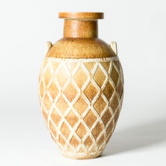 Vintage Midcentury Stoneware Floor Vase by Gunnar Nylund, Sweden, 1940s