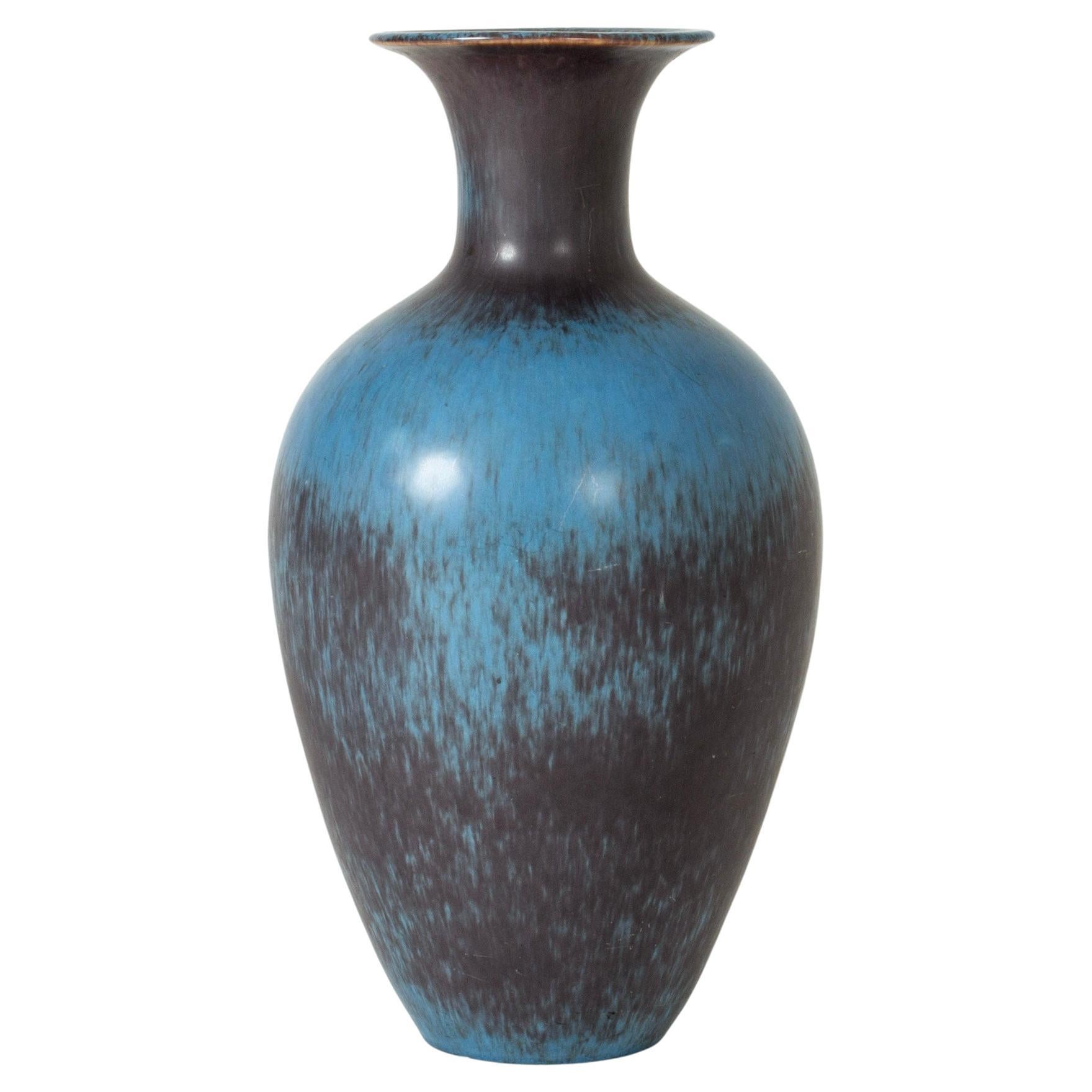 Vintage Midcentury Stoneware Floor Vase by Gunnar Nylund, Sweden, 1940s For Sale