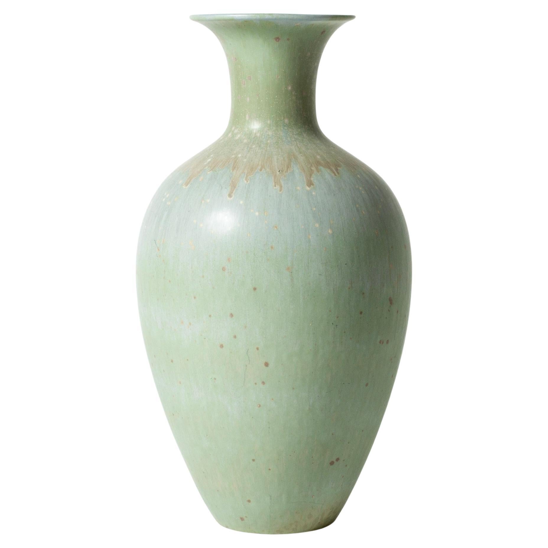 Vintage Midcentury Stoneware Floor Vase by Gunnar Nylund, Sweden, 1940s For Sale