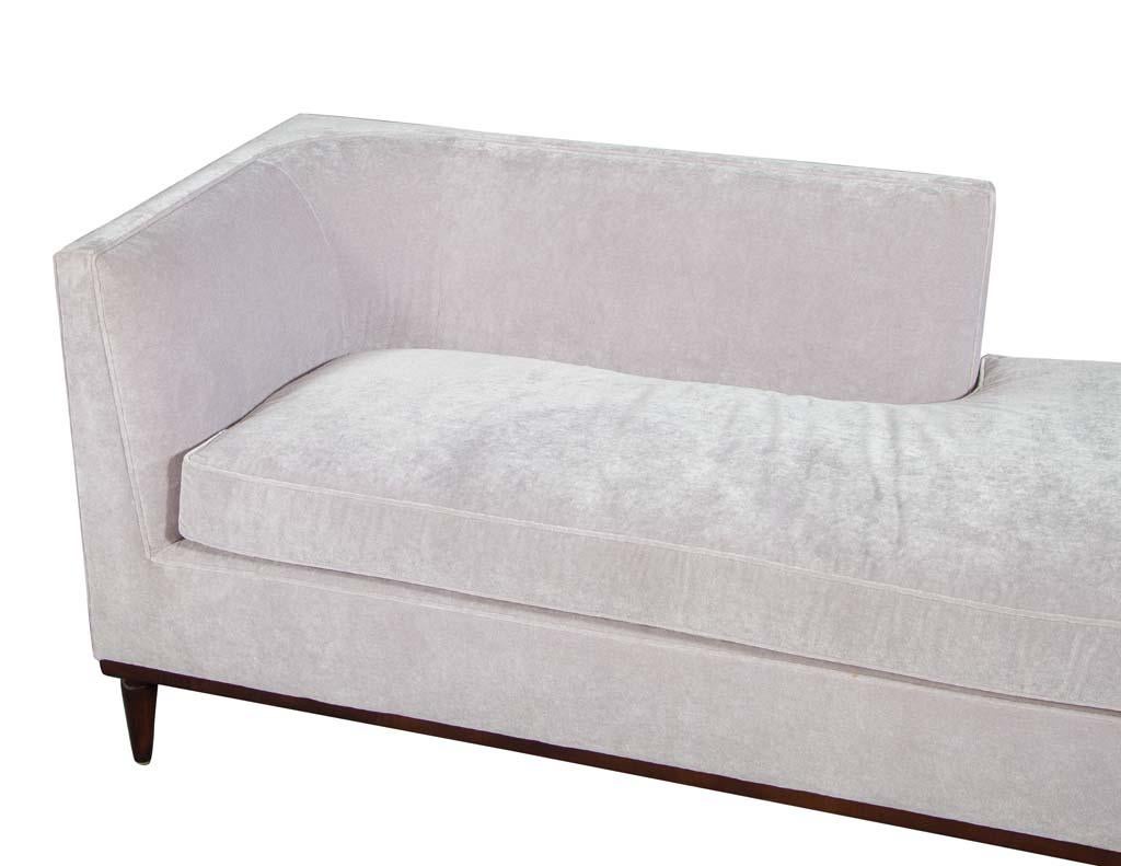 Vintage Midcentury Style Sofa Chaise Lounge In Excellent Condition In North York, ON