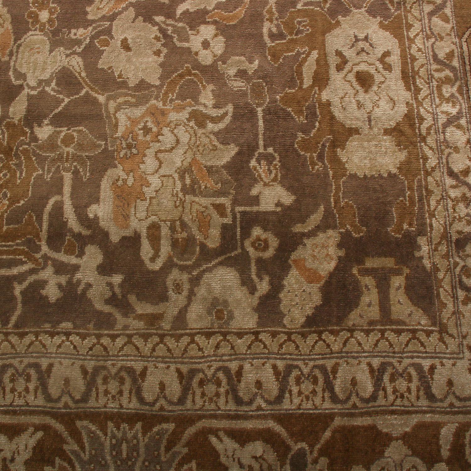 Beige-Brauner persischer Wollteppich Sultanabad von Teppich & Kelim aus der Mitte des Jahrhunderts im Zustand „Gut“ im Angebot in Long Island City, NY