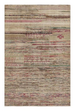 Abstrakter Teppich im Vintage-Look mit lebhaften polychromen Streifen - Rug & Kilim