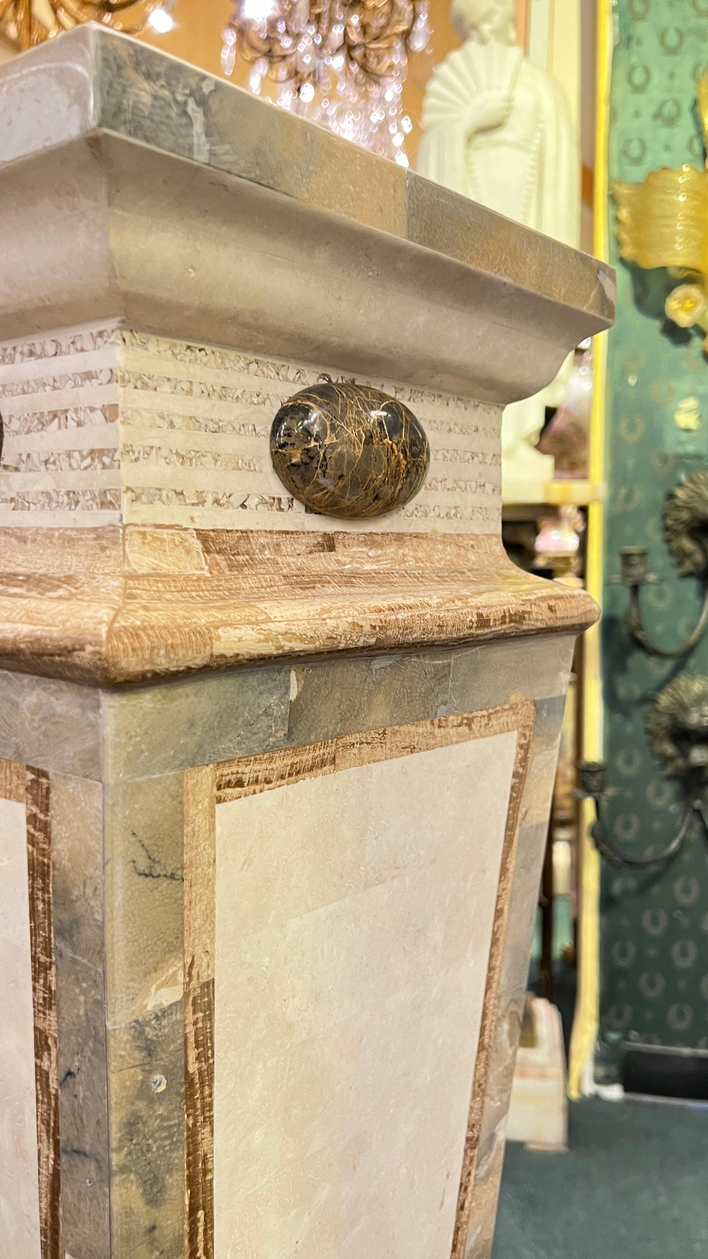 Vintage Mid-Century Tessellated Pedestal (piédestal tessellé) en vente 5