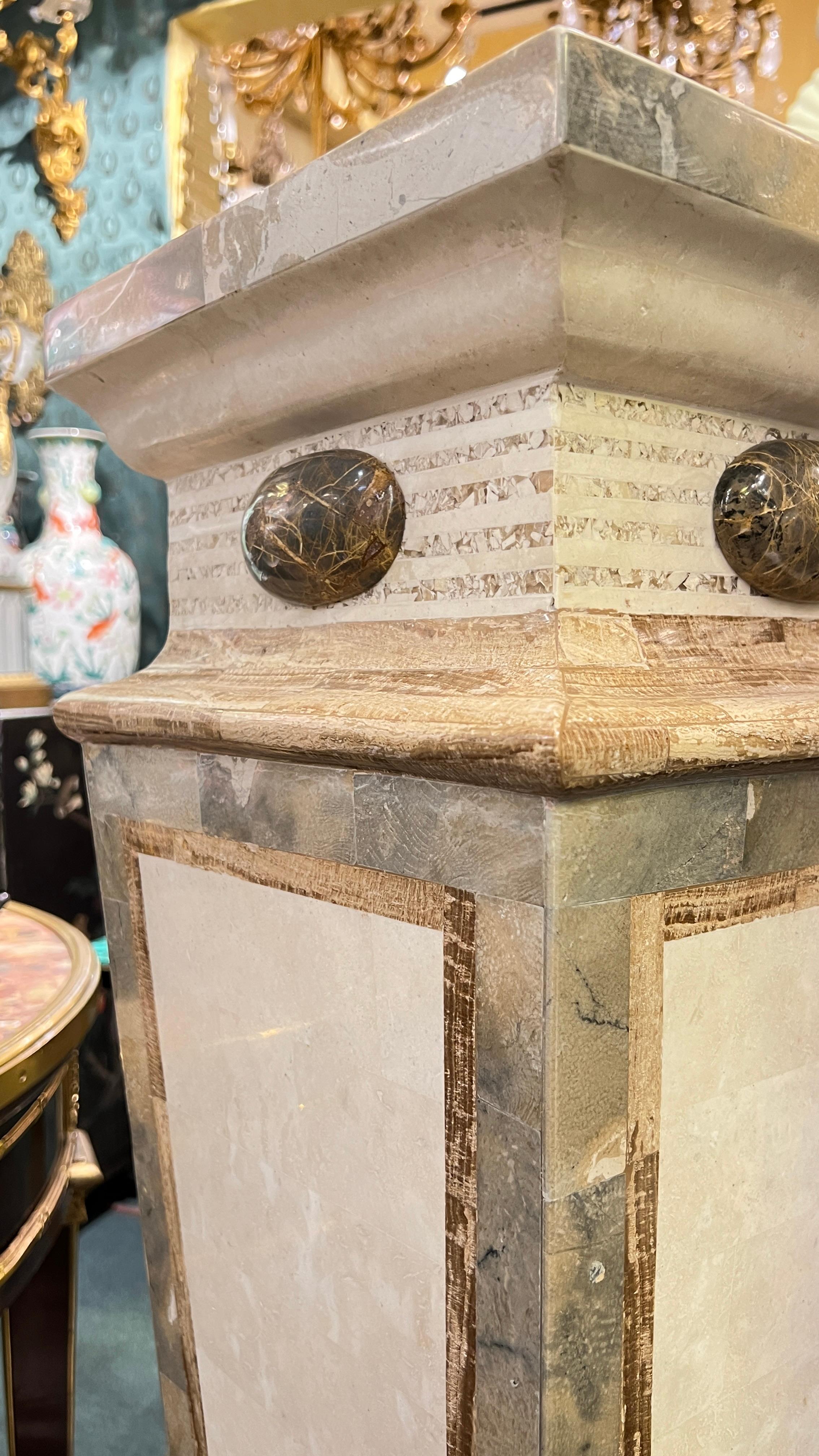 Vintage Mid-Century Tessellated Pedestal (piédestal tessellé) en vente 6
