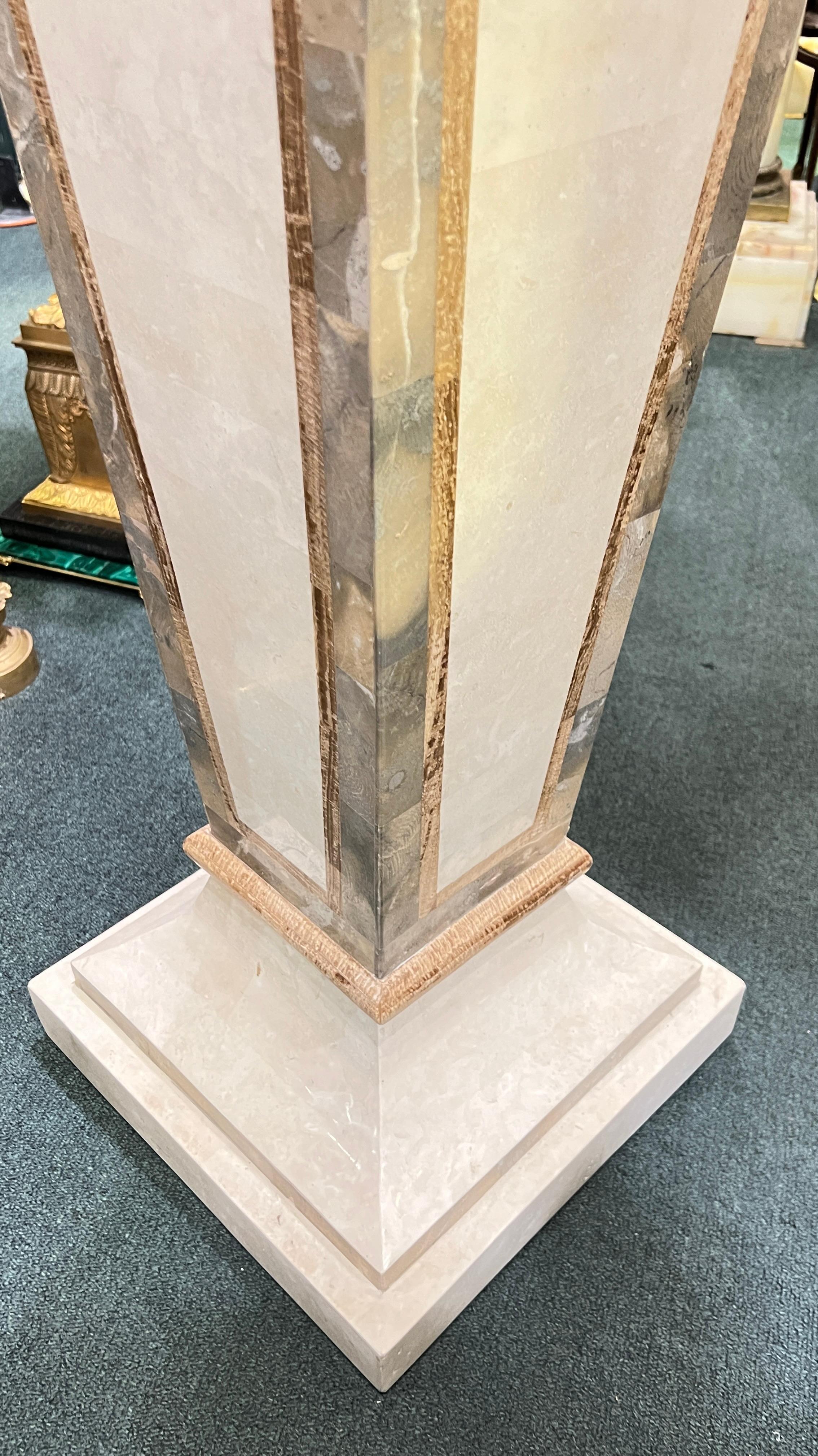 Vintage Mid-Century Tessellated Pedestal (piédestal tessellé) en vente 7