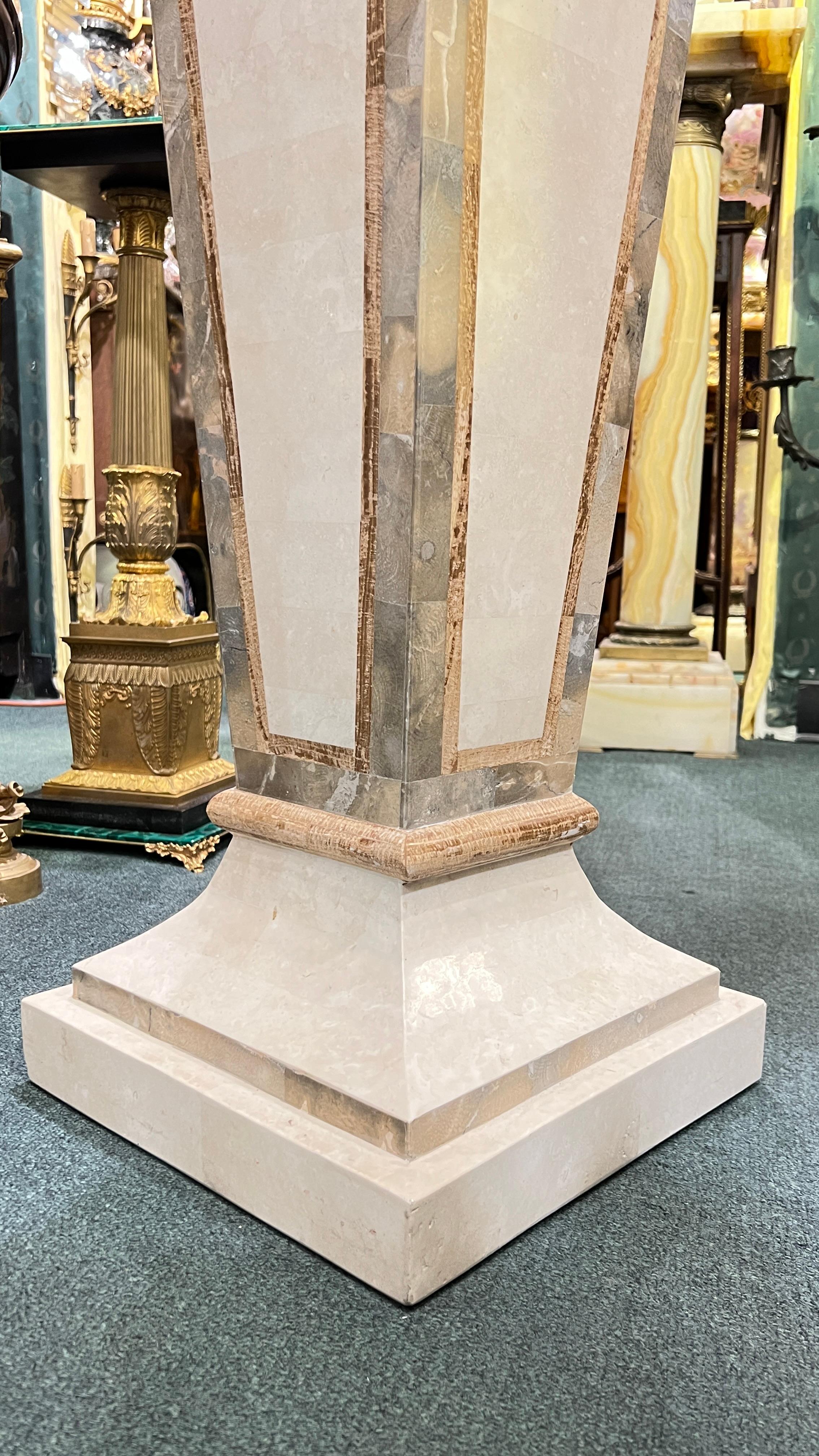 Vintage Mid-Century Tessellated Pedestal (piédestal tessellé) en vente 9