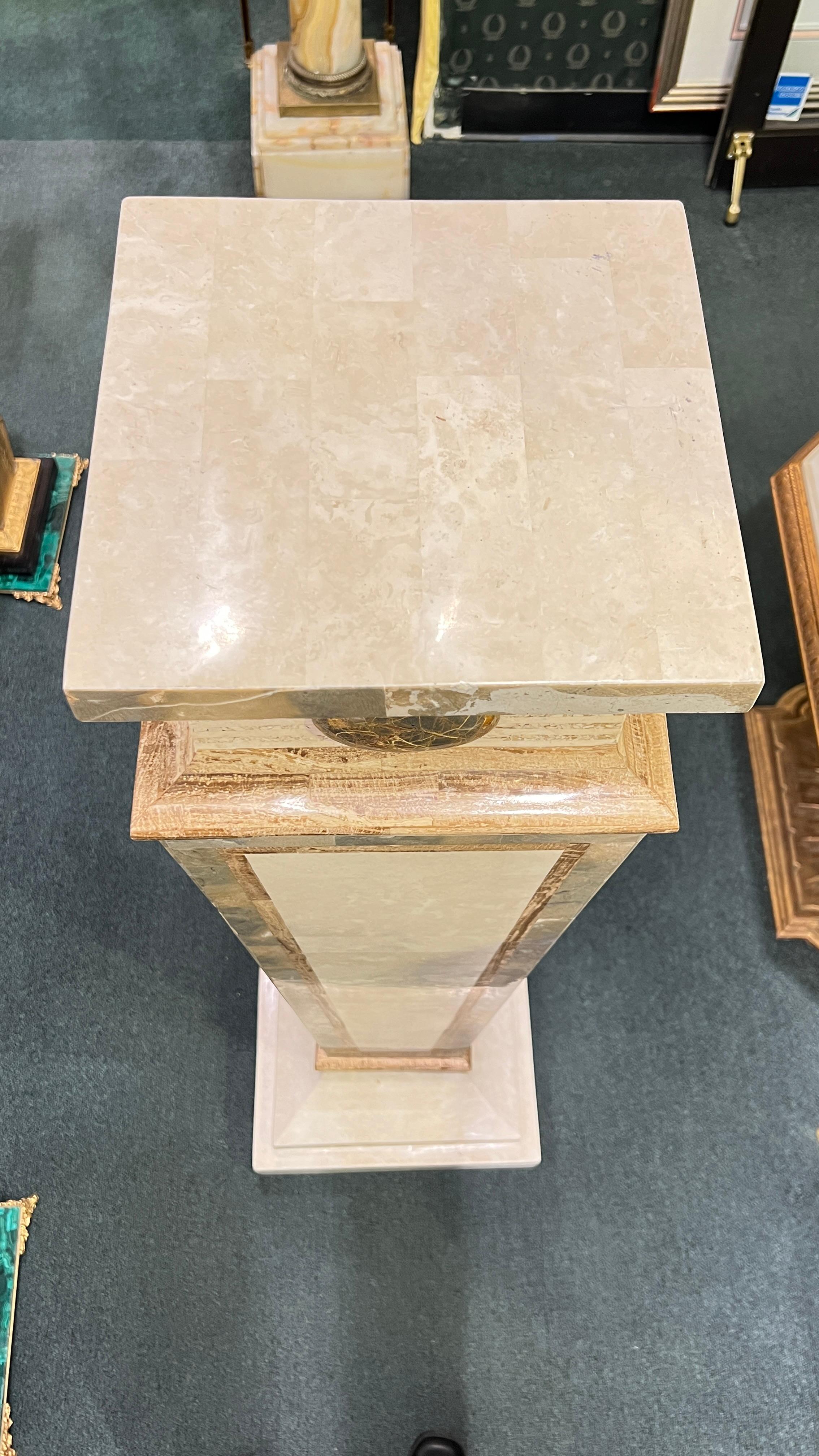 Vintage Mid-Century Tessellated Pedestal (piédestal tessellé) en vente 1