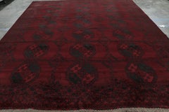 Vintage Midcentury Traditional in Wool Red and Blue Geometric Rug by Rug & Kilim