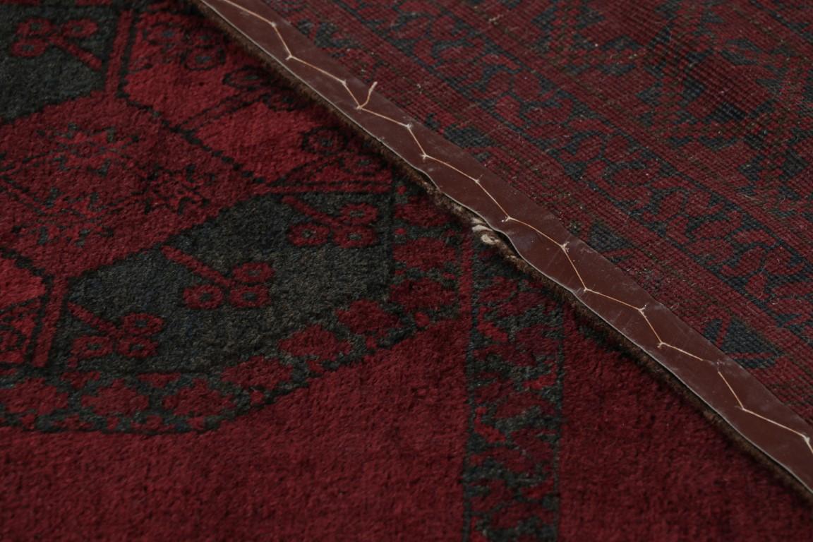 Vintage Midcentury Traditional in Wool Red and Blue Geometric Rug by Rug & Kilim For Sale 1