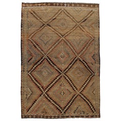 Used Midcentury Tribal Flat-Weave Rug