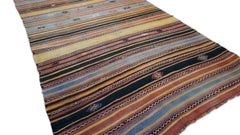 Vintage Midcentury Turkish Jijim Wool Kilim 5'7''x10'4''