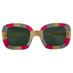 Vintage Midcentury TV Frame Vibrant Multicolor Sunglasses 1960'S