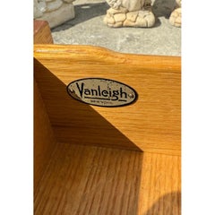 Vintage Midcentury Van Leigh Burl Wood Band Nighstands- A Pair