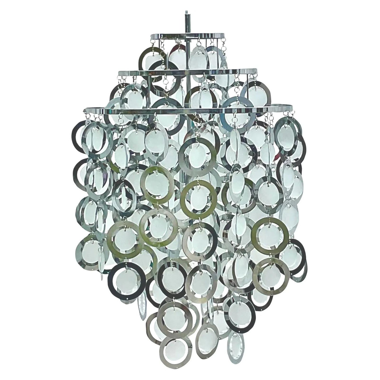 Vintage Midcentury Verner Panton Rings Chandelier