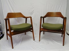 Vintage Midcentury Walnut Sculptural Chairs by Gunlocke