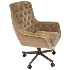 Vintage Midcentury Ward Bennett Brickel Executive Desk Chair Bronze Base