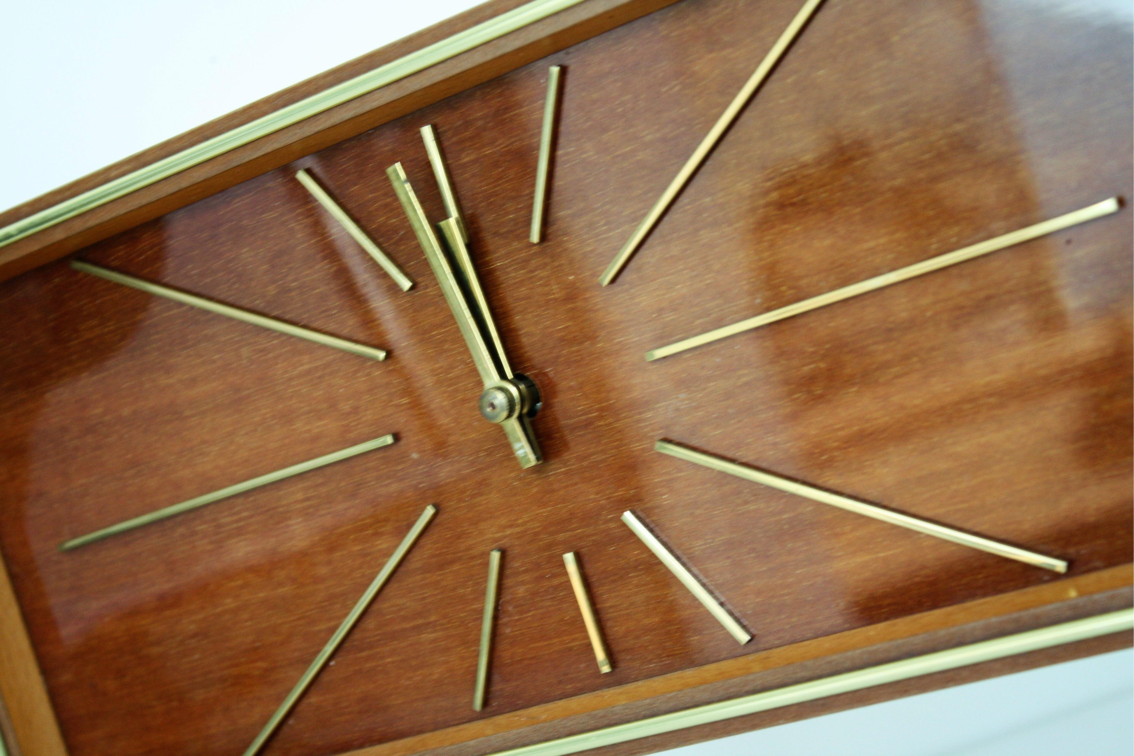 Vintage Midcentury Weimar Uhren Mantel Clock, 1950s, Germany 1