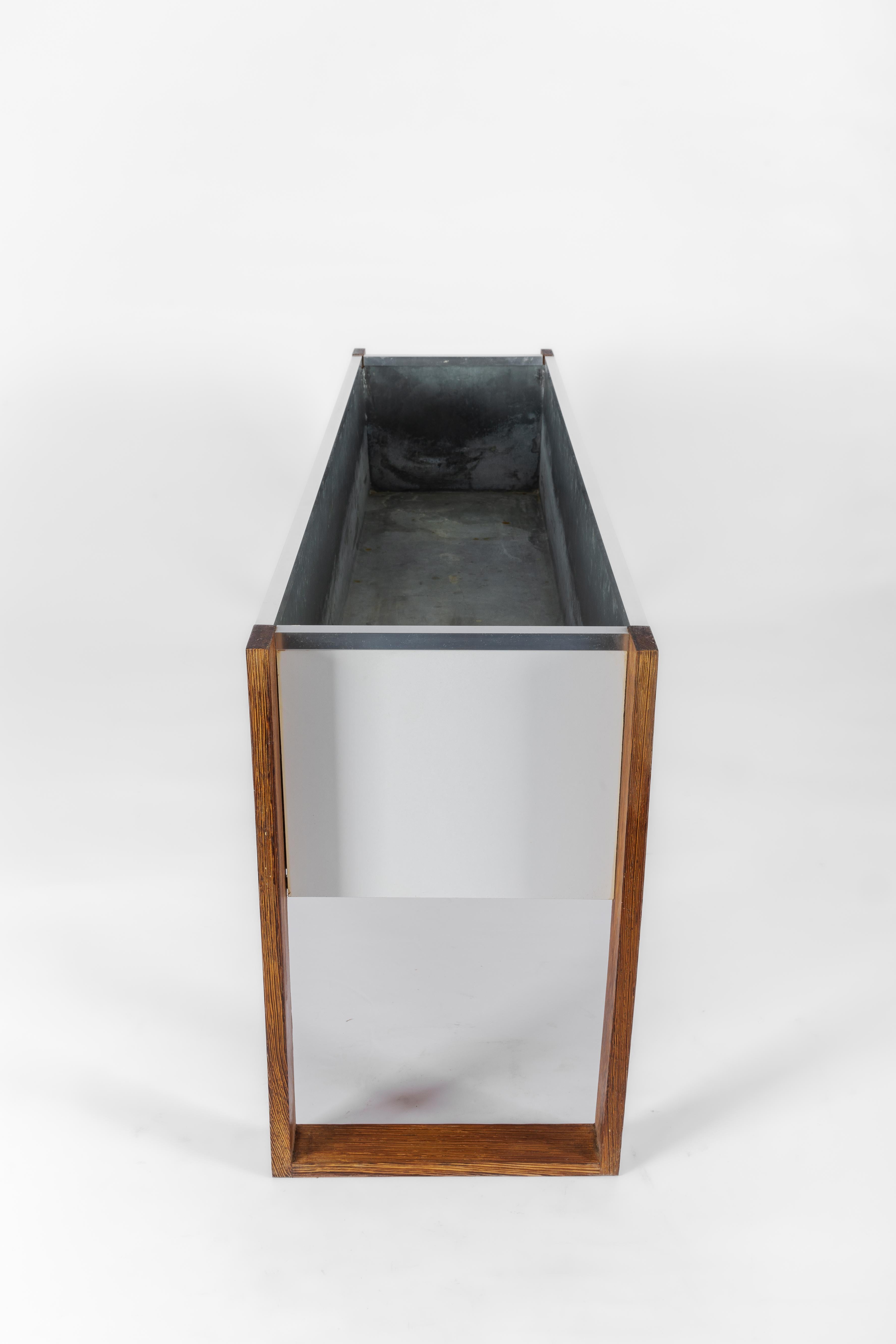 Belgian Vintage midcentury wengé indoor wooden planter by Beaufort Belgium For Sale