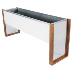 Vintage midcentury wengé indoor wooden planter by Beaufort Belgium