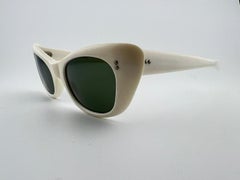 Vintage Midcentury White Cat Eye Sunglasses 1960 Made in France
