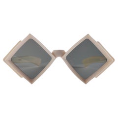 Vintage Midcentury White Diamond Shape Sunglasses 1960's Italy