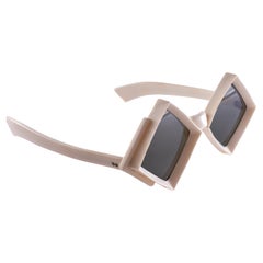 Vintage Midcentury White Diamond Shape Sunglasses 1960's Italy