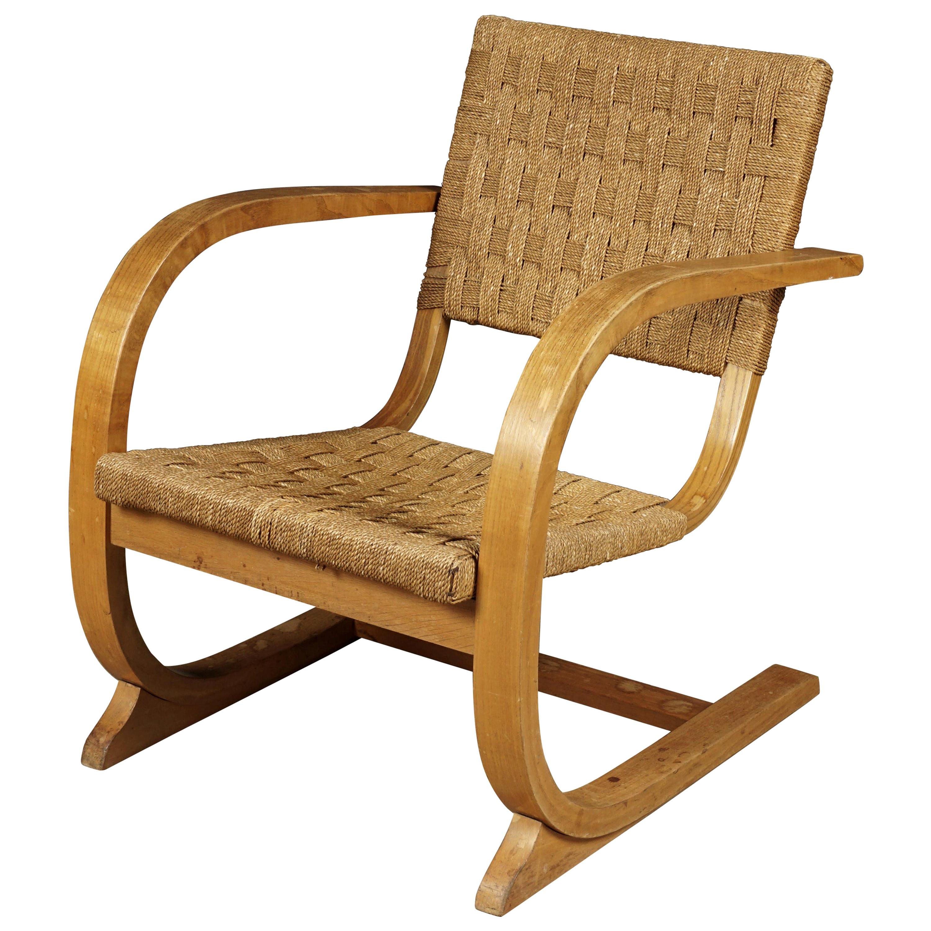 Vintage Midcentury Woven Lounge Chair Designed by Bas Van Pelt, Netherlands