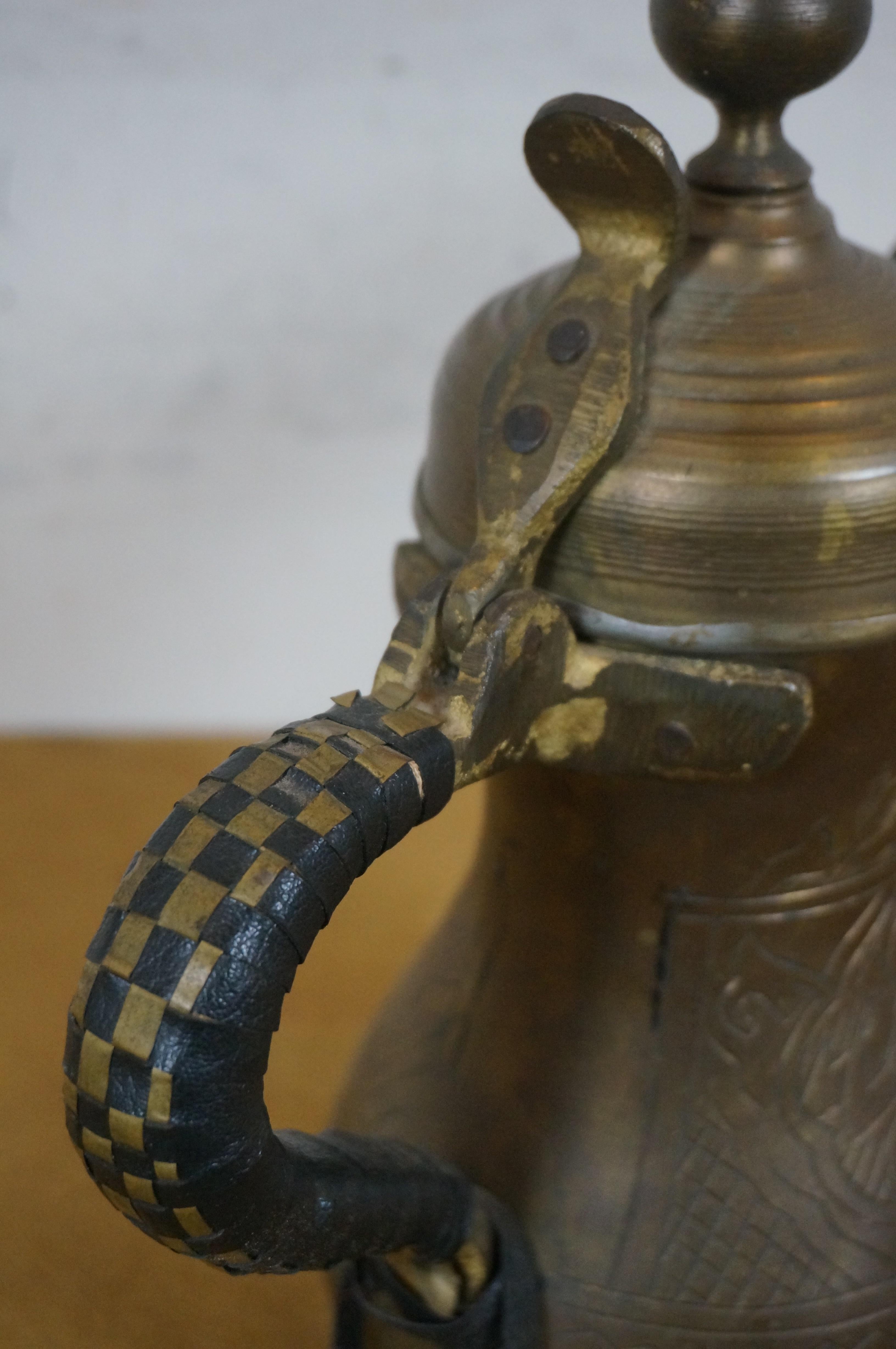 Vintage Middle Eastern Arabic Brass Dallah Bedouin Tea Coffee Pot 12