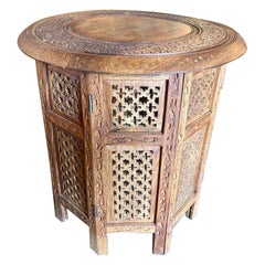 Vintage Middle-Eastern Carved Side Table
