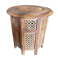 Vintage Middle-Eastern Carved Side Table