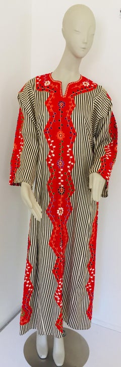 Vintage Middle Eastern Ethnic Caftan Moroccan Kaftan Maxi Dress