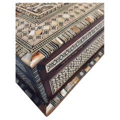 Vintage Moorish Jewelry Box with Handcrafted Marquetry Inlay, 1940