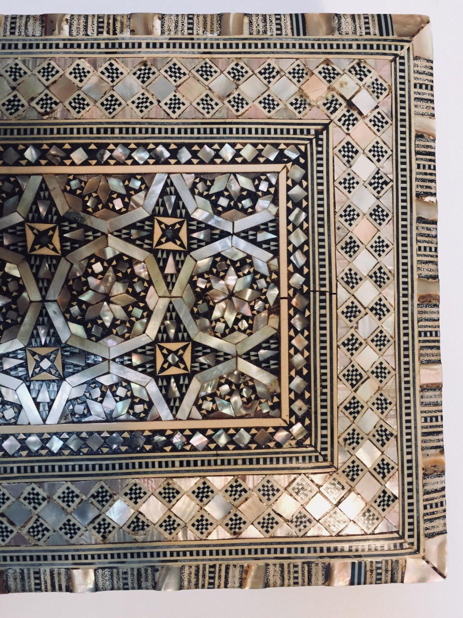 Vintage Nahost maurischen Mosaik Intarsien Box im Angebot 3