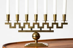 Candelabro d'ottone d'epoca del secolo scorso di Lars Holmström, Svezia, anni '40
