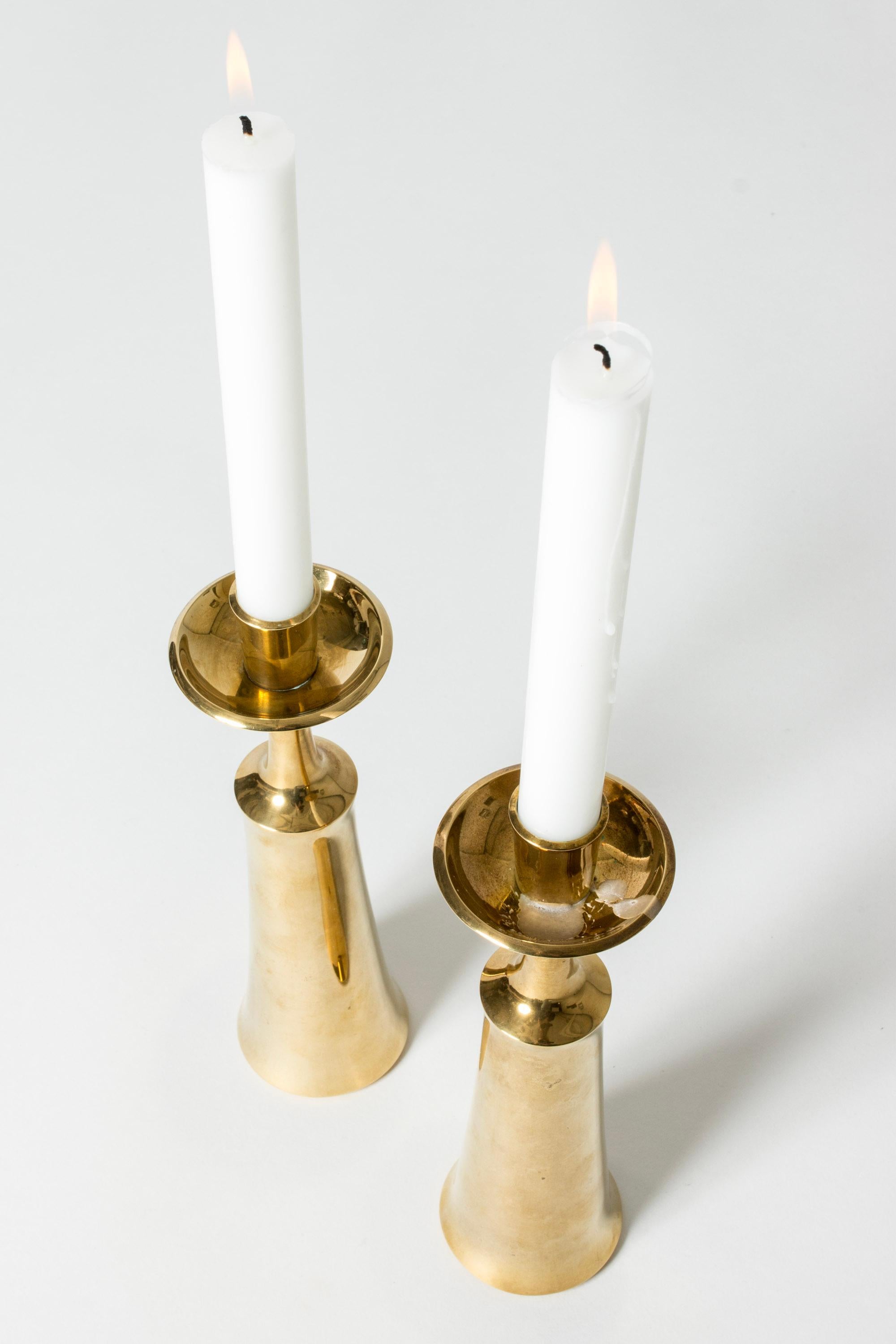 Vintage Midentury Brass Candlestick by Jens Quistgaard, Denmark, 1950s In Good Condition In Stockholm, SE