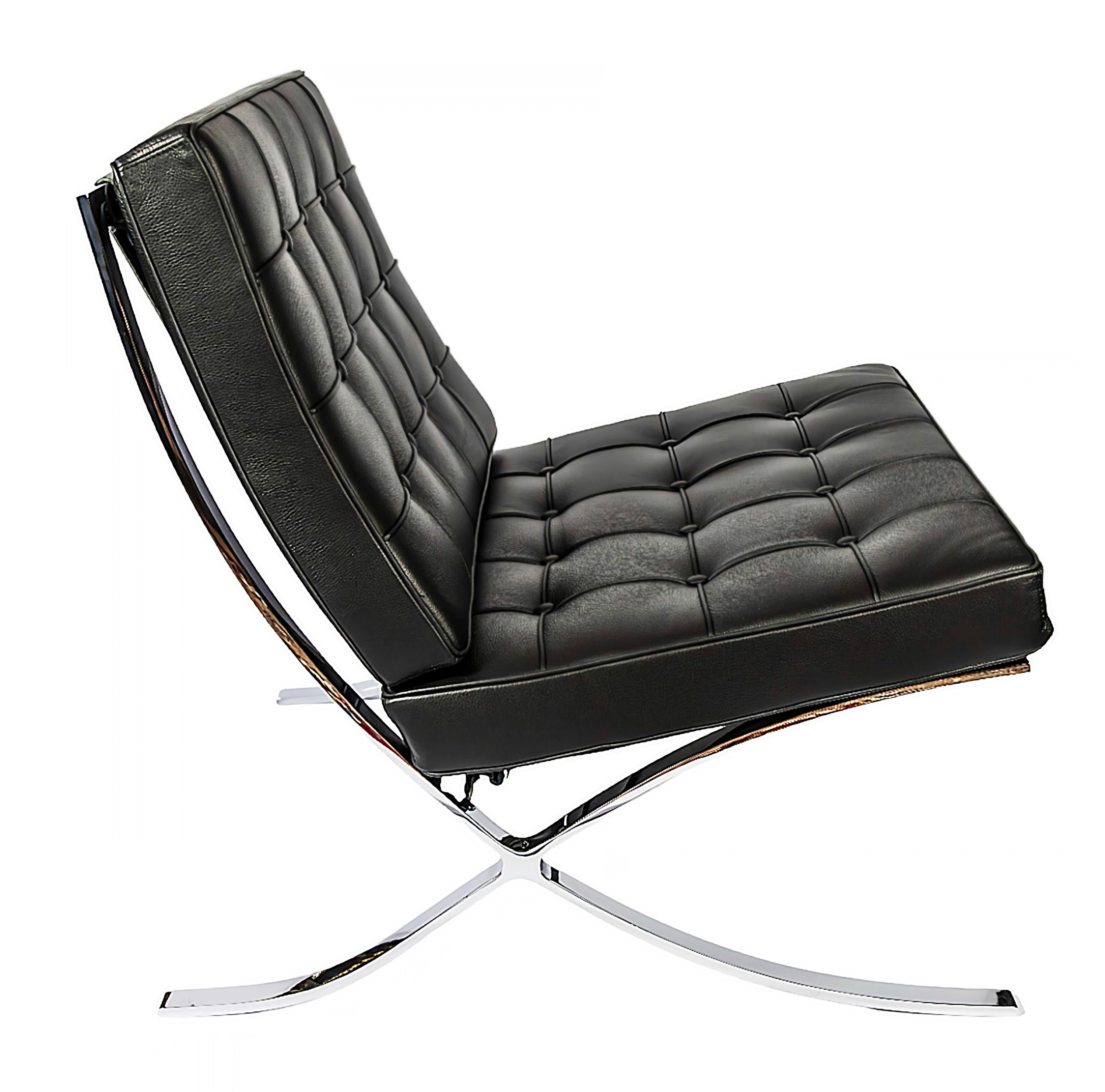 Vintage Mies van der Rohe Armchair Barcelona by Knoll International, 1980's In Good Condition For Sale In Vilnius, LT