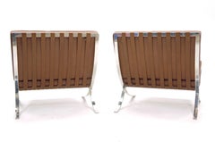 Sedia Mies van der Rohe Barcelona d'epoca Knoll Marrone Sella Pelle Cognac 1961