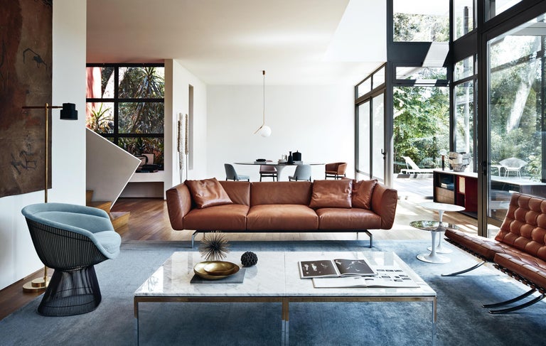 Vintage Mies Van Der Rohe Barcelona Chair Knoll Brown Saddle