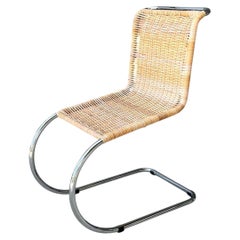 Vintage Mies Van Der Rohe For Knoll Cantilevered Chrome And Rattan MR Chair